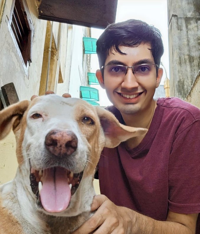 Palash, founder of PalV's Kasti, with his dog