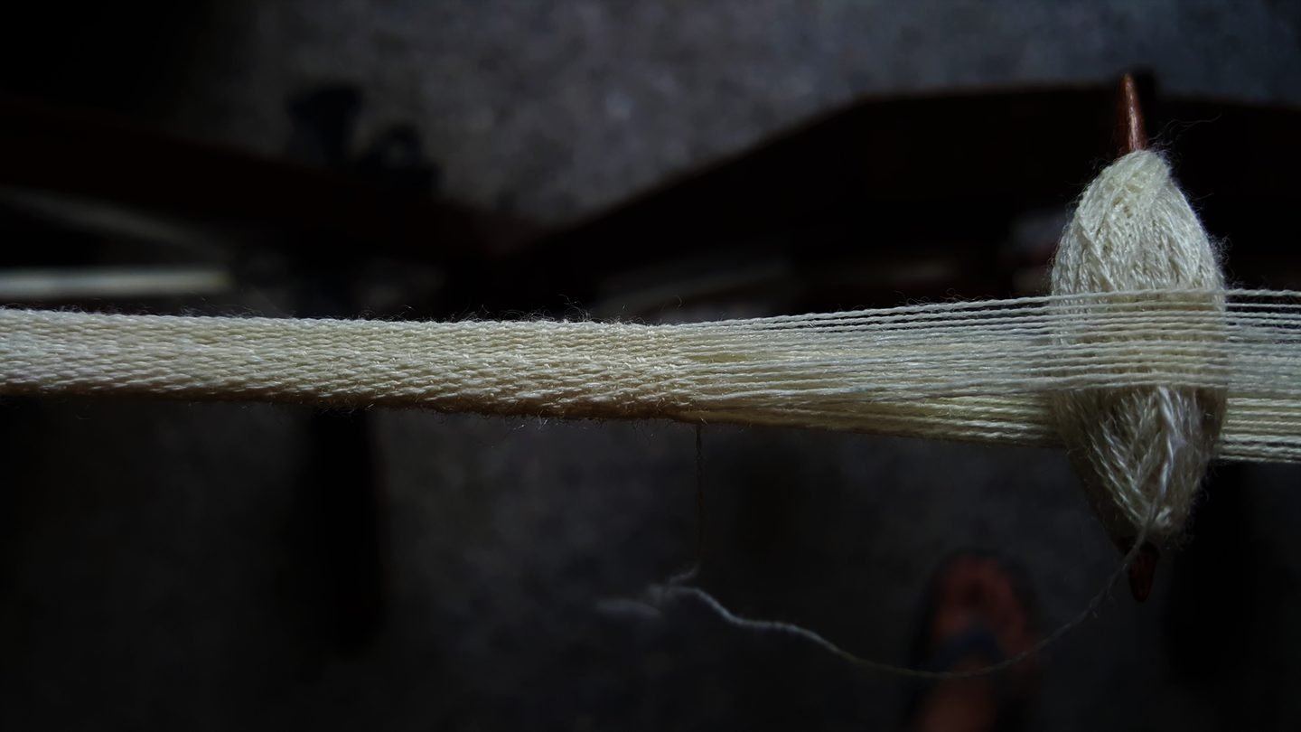 Weaved Parsi Kasti on the loom
